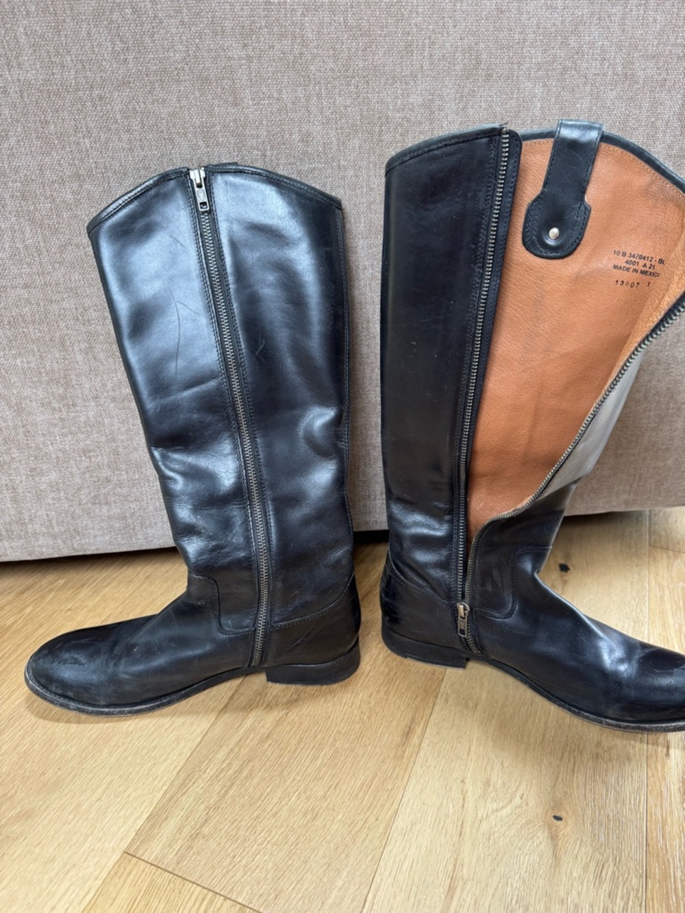 Frye Black Leather Knee-High Boots - Picture 2 of 7
